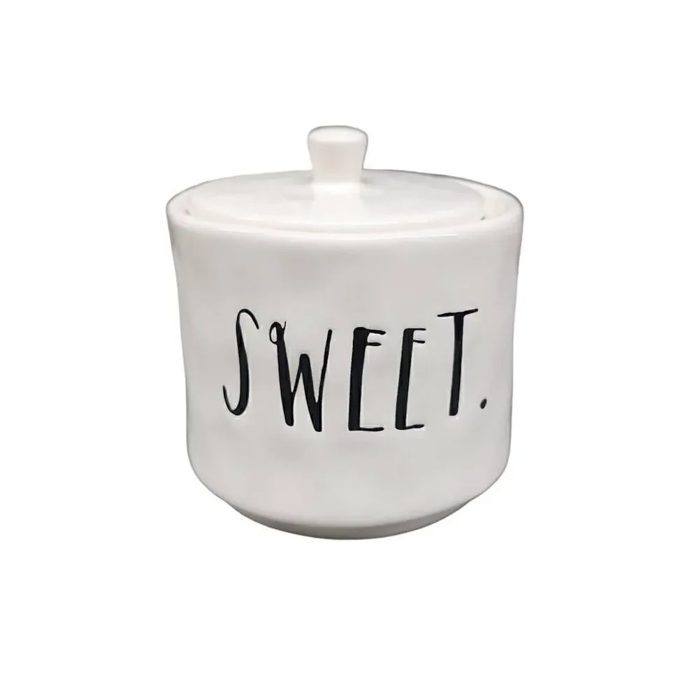 Rae Dunn White Black Pour Sweet Cream & Sugar Server Set